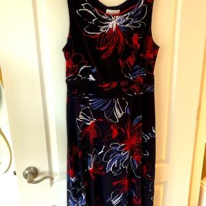 Summer dress by North Style. Size 14. Black, red and white. Machine wash cold.